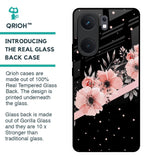Floral Black Band Glass Case For IQOO Neo 9 Pro