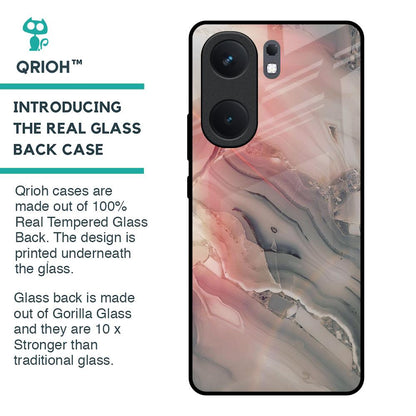 Pink And Grey Marble Glass Case For IQOO Neo 9 Pro