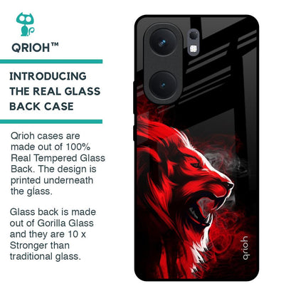 Red Angry Lion Glass Case for IQOO Neo 9 Pro