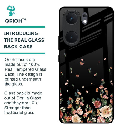 Floating Floral Print Glass Case for IQOO Neo 9 Pro
