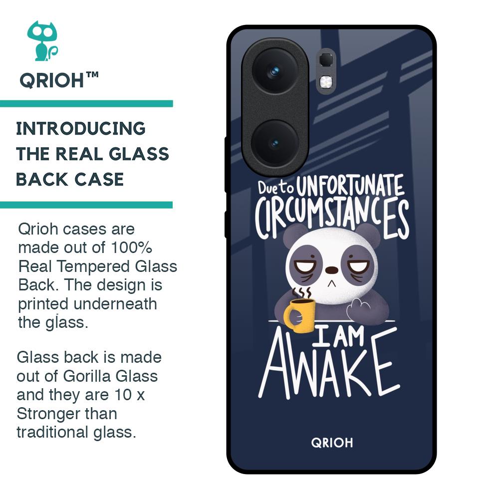 Struggling Panda Glass Case for IQOO Neo 9 Pro