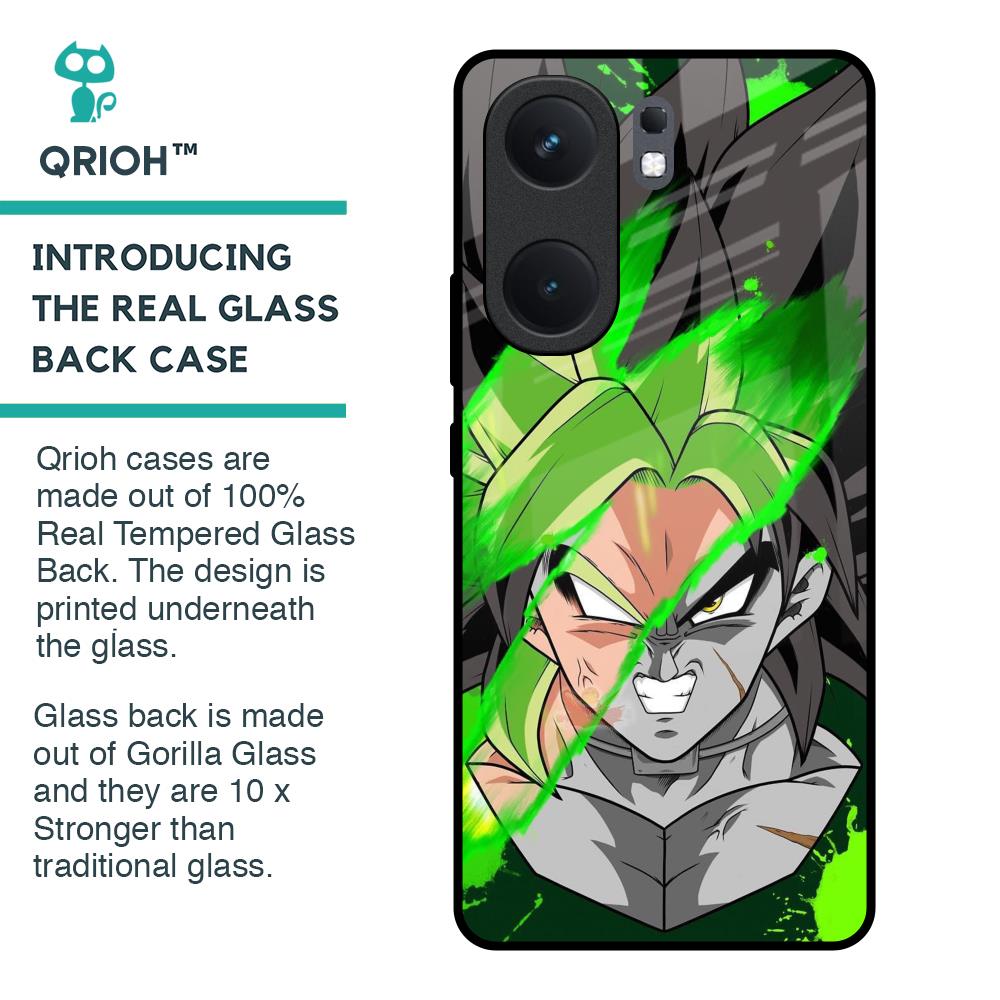 Anime Green Splash Glass Case for IQOO Neo 9 Pro