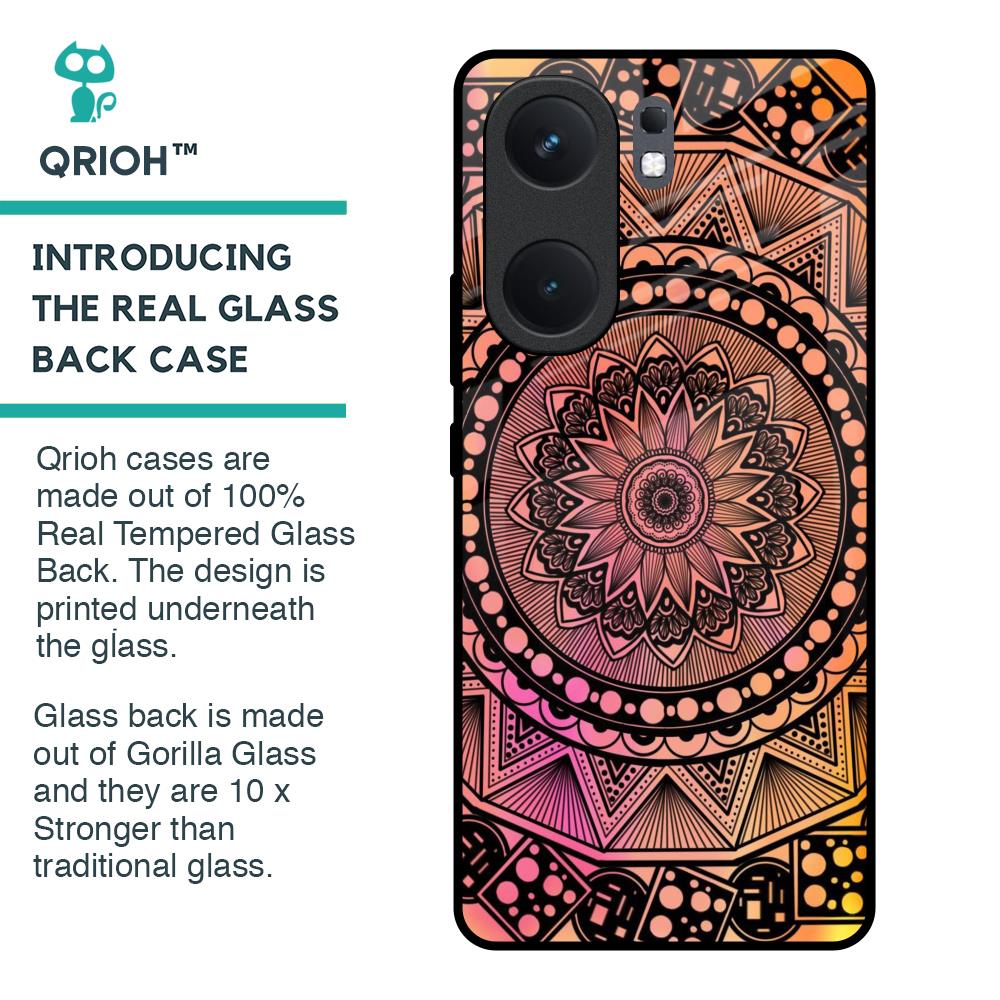 Floral Mandala Glass Case for IQOO Neo 9 Pro
