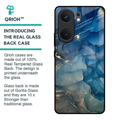 Blue Cool Marble Glass Case for IQOO Neo 9 Pro