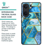Turquoise Geometrical Marble Glass Case for IQOO Neo 9 Pro