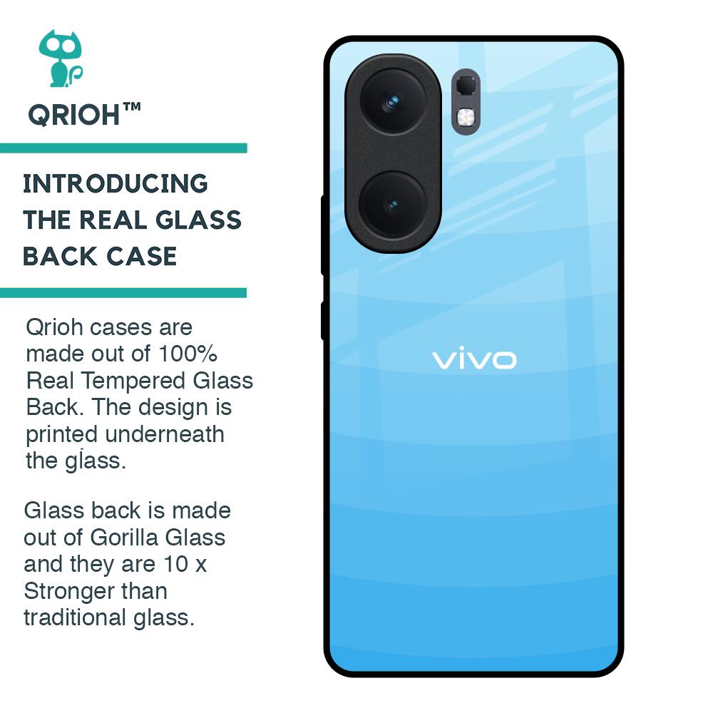Wavy Blue Pattern Glass Case for IQOO Neo 9 Pro