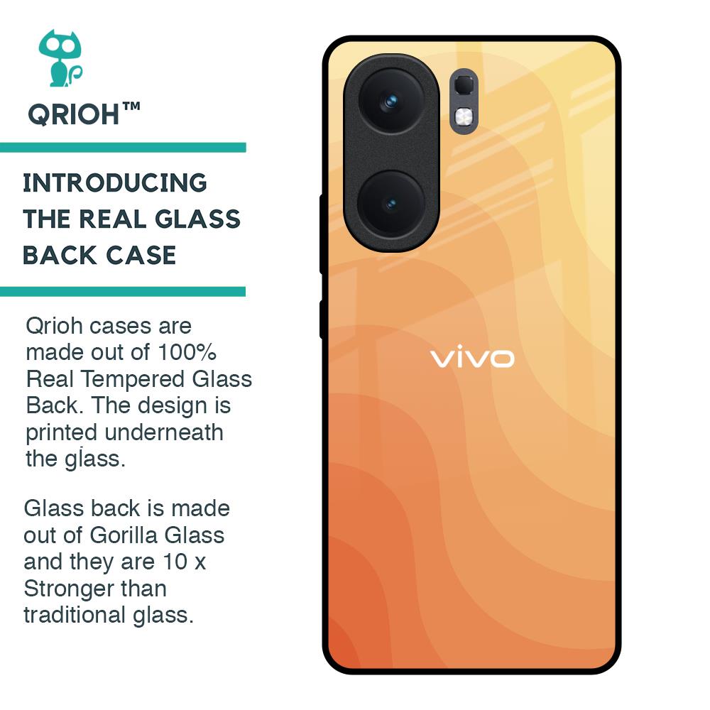 Orange Curve Pattern Glass Case for IQOO Neo 9 Pro