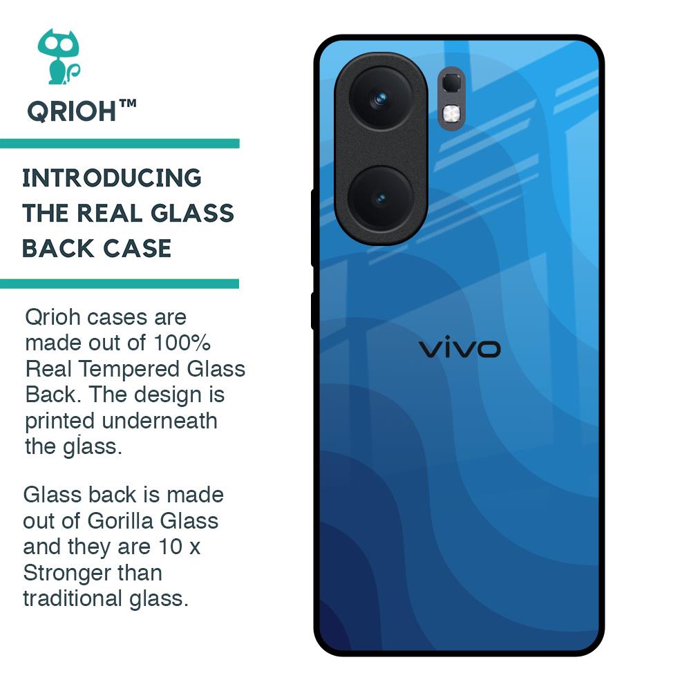 Blue Wave Abstract Glass Case for IQOO Neo 9 Pro