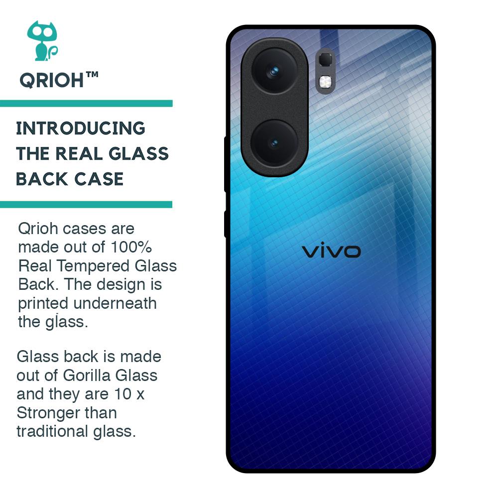 Blue Rhombus Pattern Glass Case for IQOO Neo 9 Pro