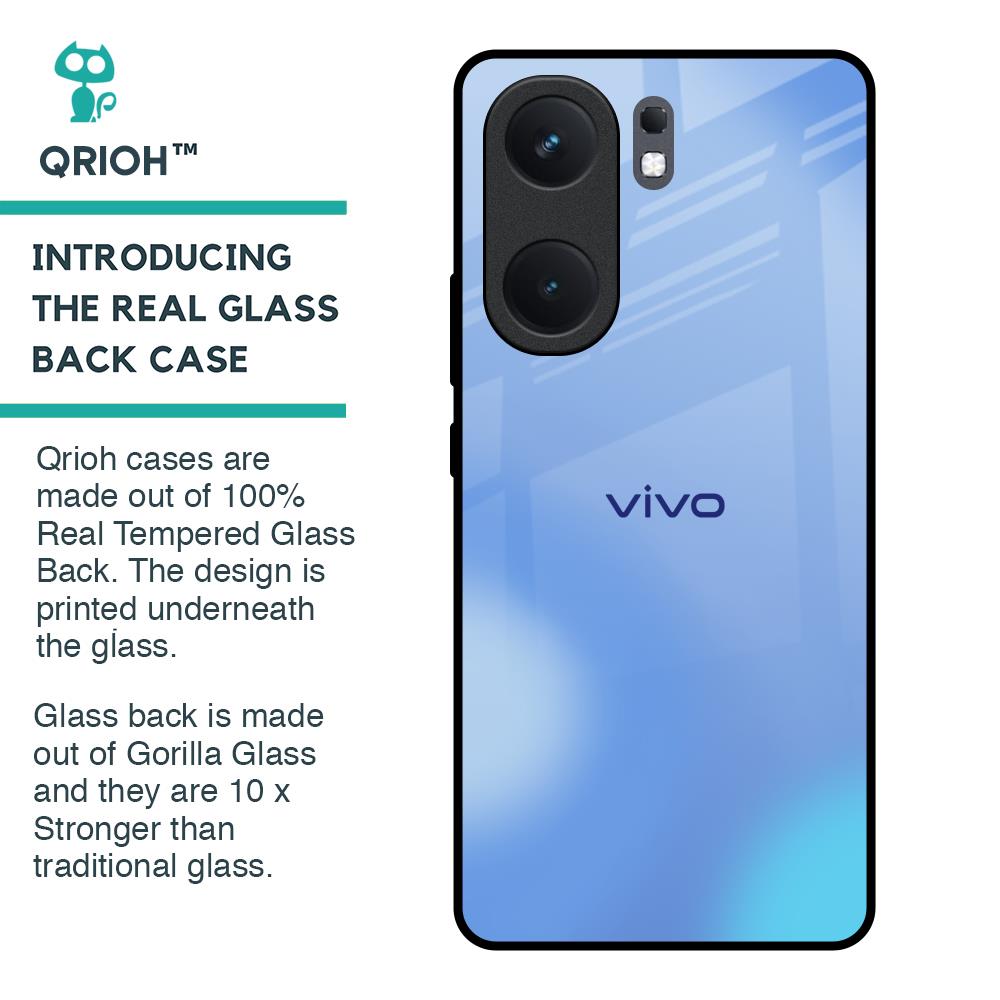 Vibrant Blue Texture Glass Case for IQOO Neo 9 Pro