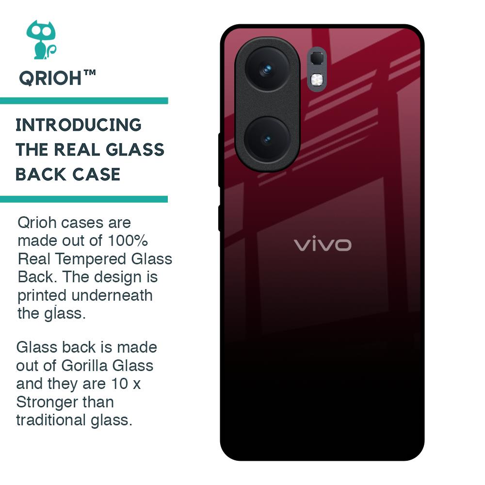 Wine Red Glass Case For IQOO Neo 9 Pro