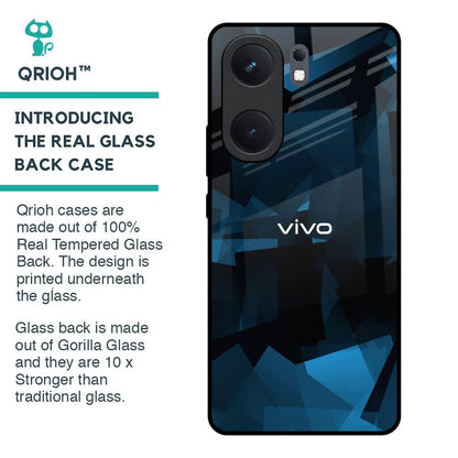 Polygonal Blue Box Glass Case For IQOO Neo 9 Pro