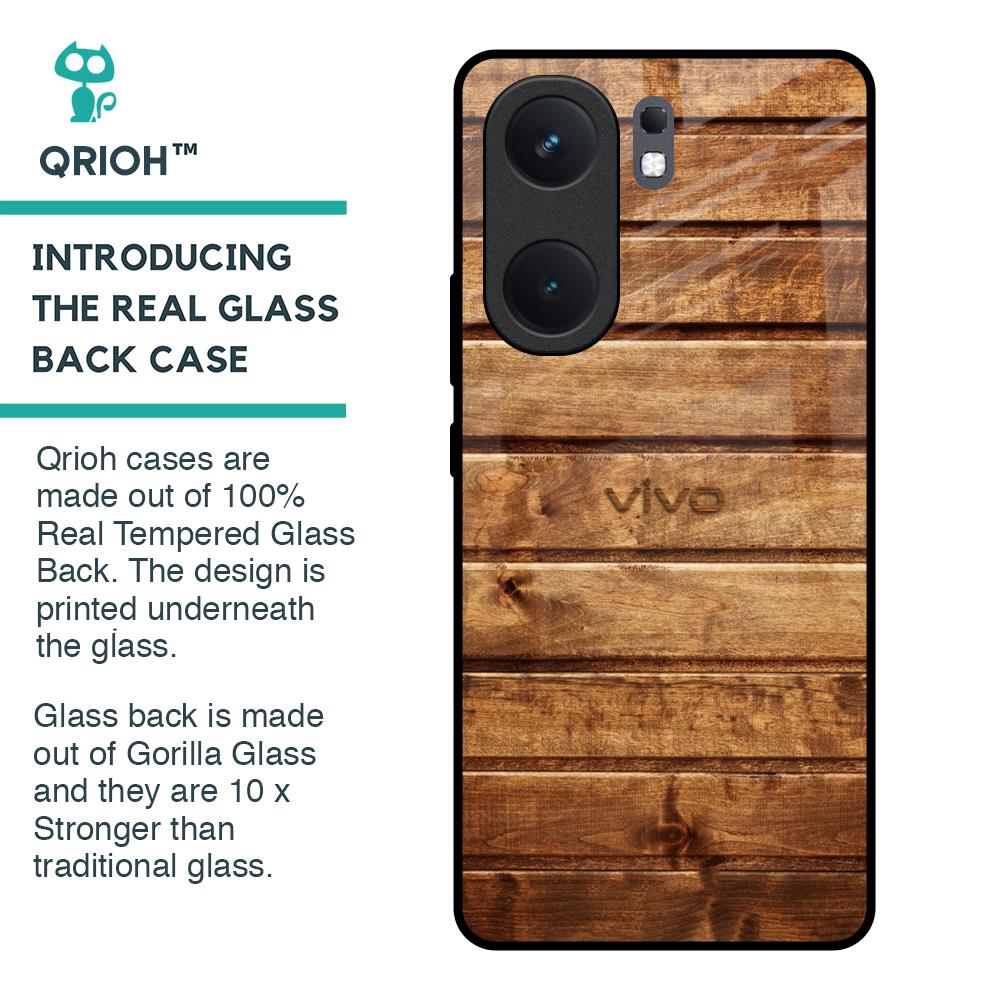 Wooden Planks Glass Case for IQOO Neo 9 Pro