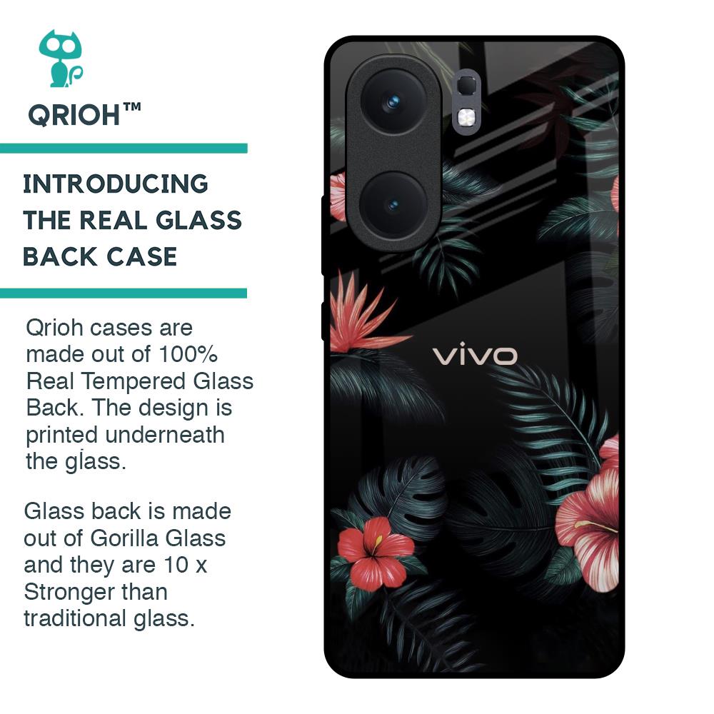 Tropical Art Flower Glass Case for IQOO Neo 9 Pro