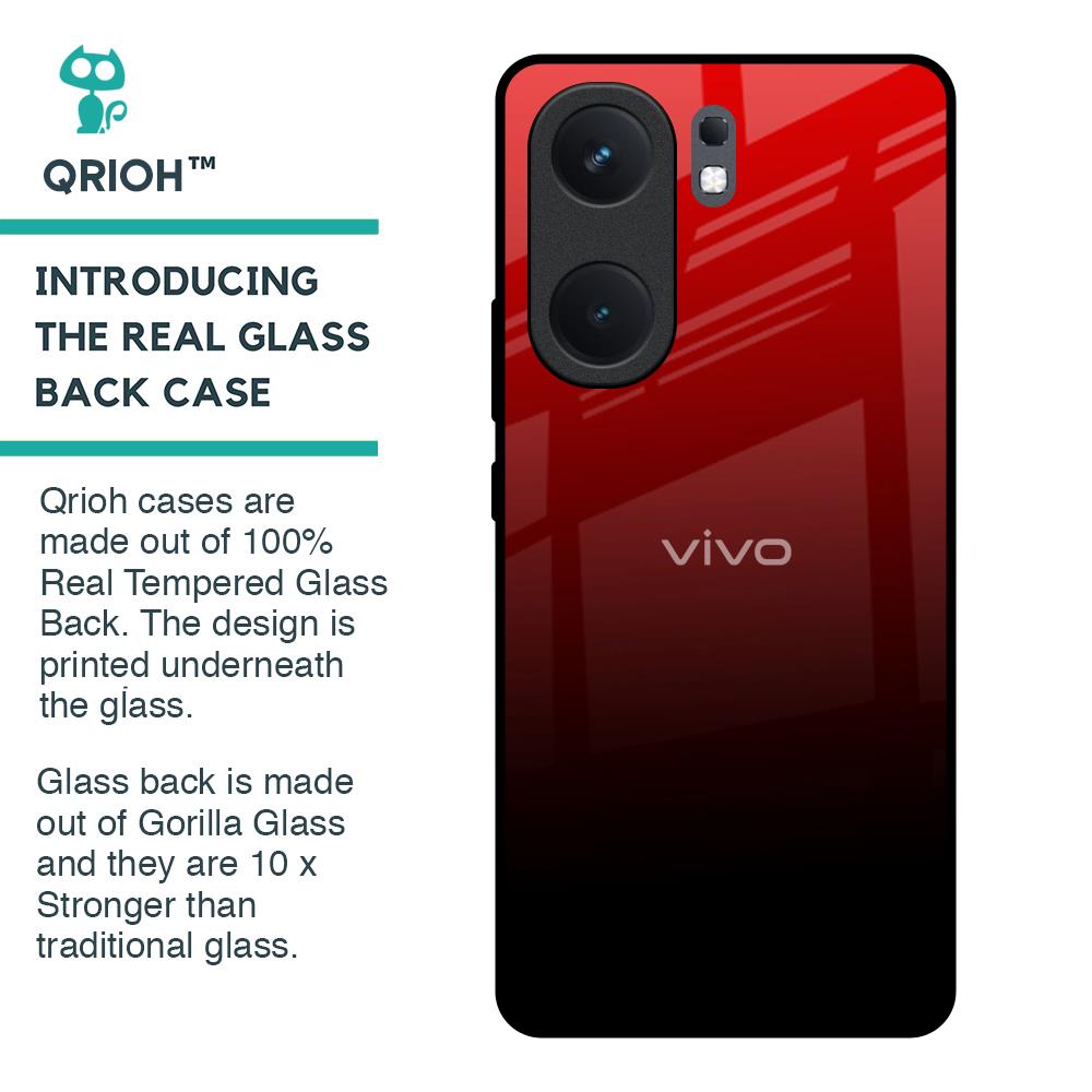 Maroon Faded Glass Case for IQOO Neo 9 Pro