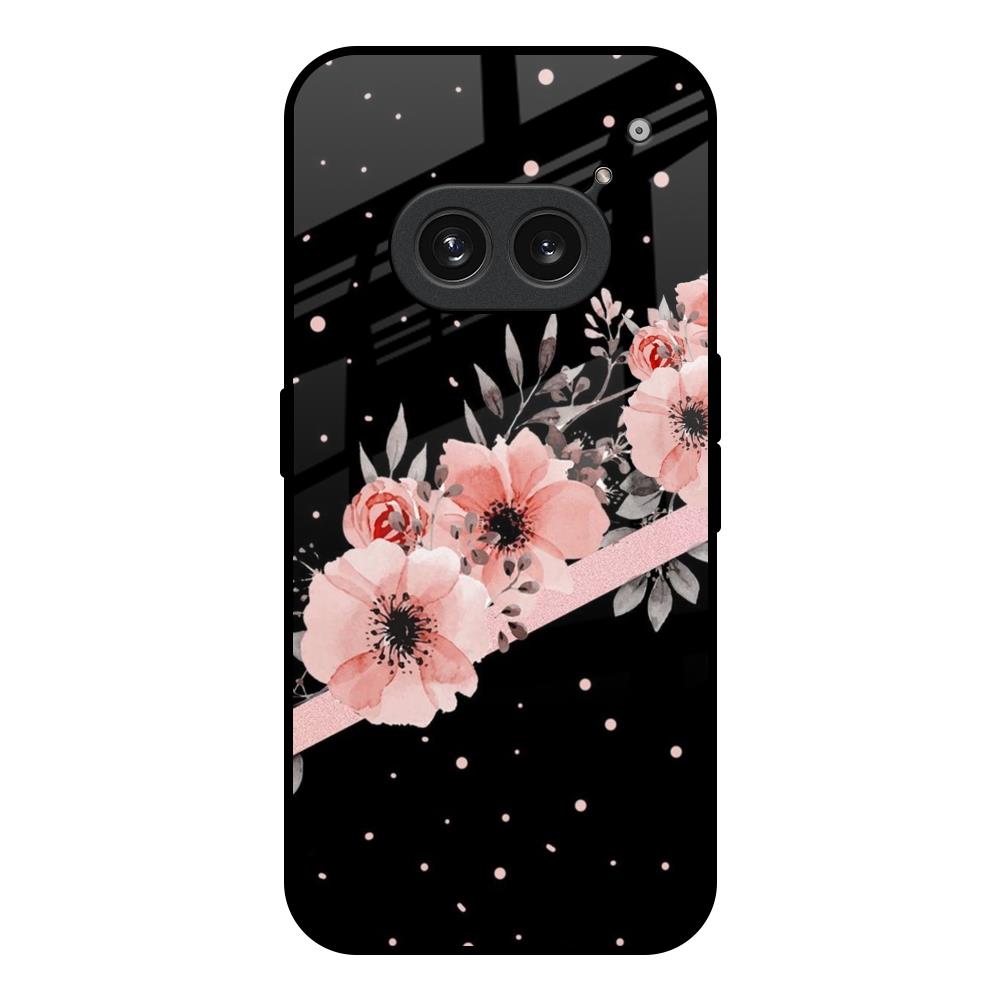 Floral Black Band Nothing Phone 2a 5G Glass Back Cover Online