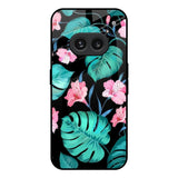Tropical Leaves & Pink Flowers Nothing Phone 2a 5G Glass Back Cover Online