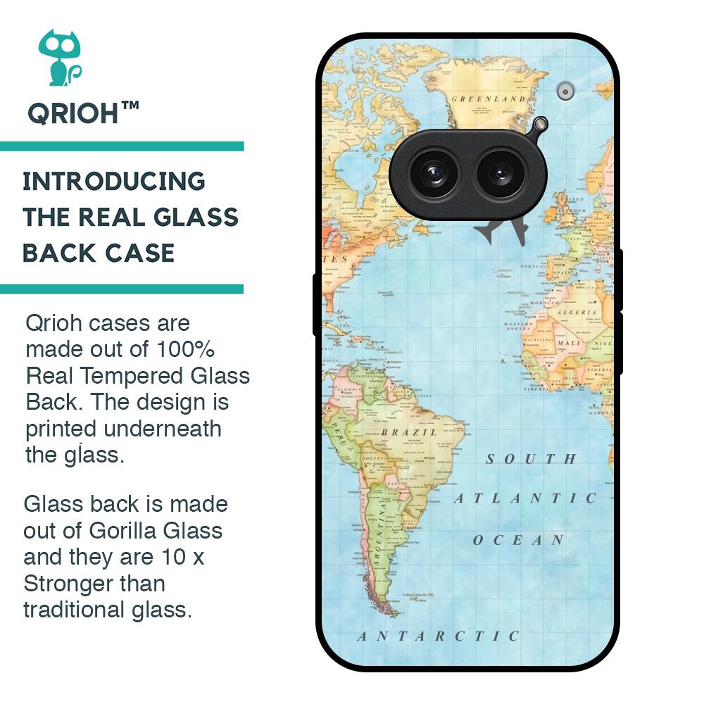 Travel Map Glass Case for Nothing Phone 2a 5G