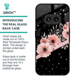 Floral Black Band Glass Case For Nothing Phone 2a 5G
