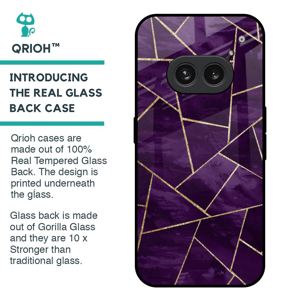 Geometric Purple Glass Case For Nothing Phone 2a 5G