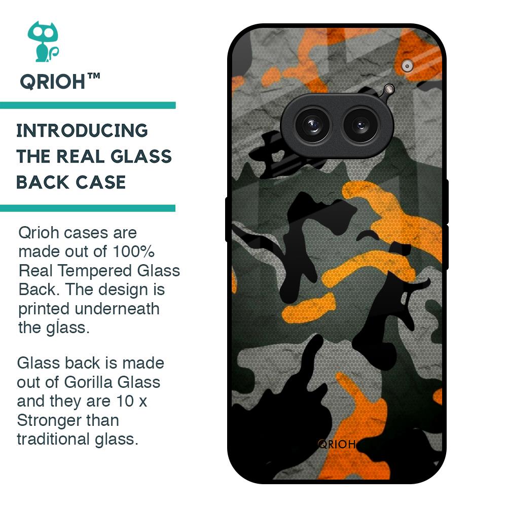 Camouflage Orange Glass Case For Nothing Phone 2a 5G