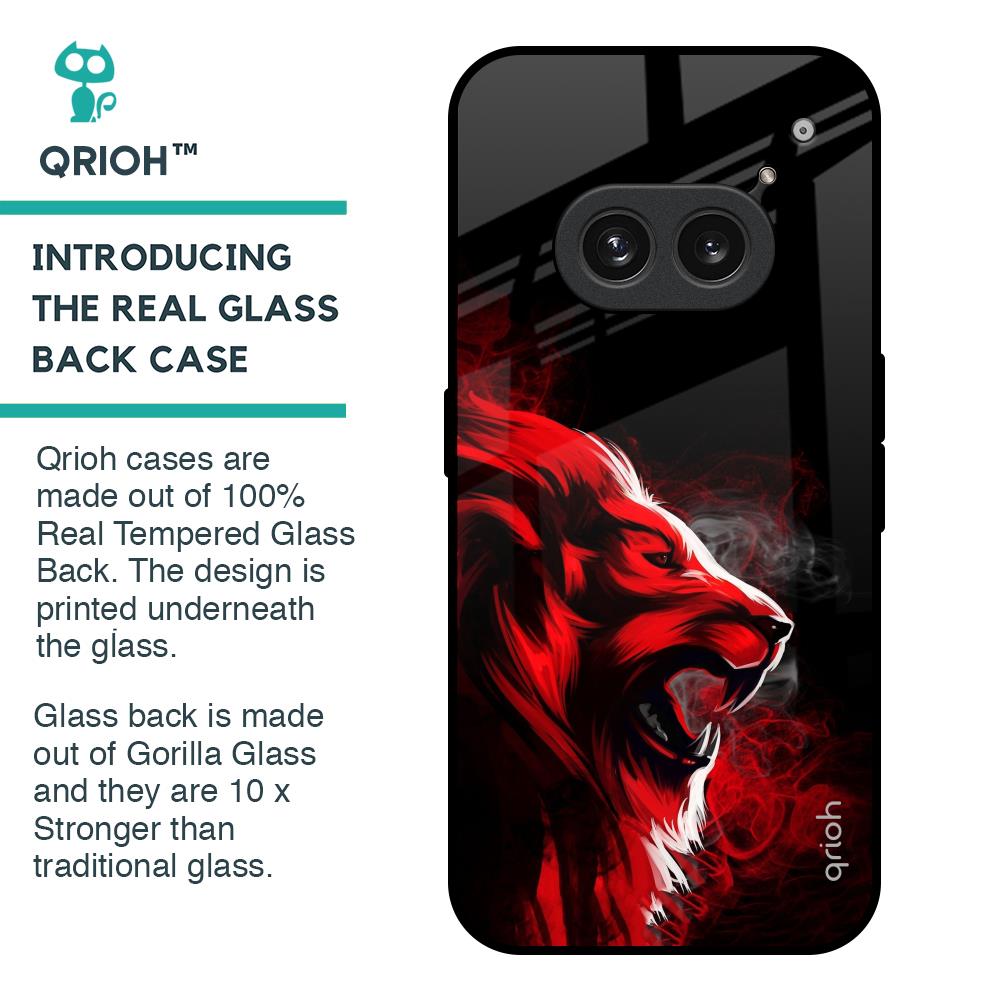 Red Angry Lion Glass Case for Nothing Phone 2a 5G