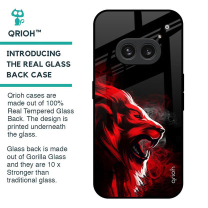 Red Angry Lion Glass Case for Nothing Phone 2a 5G