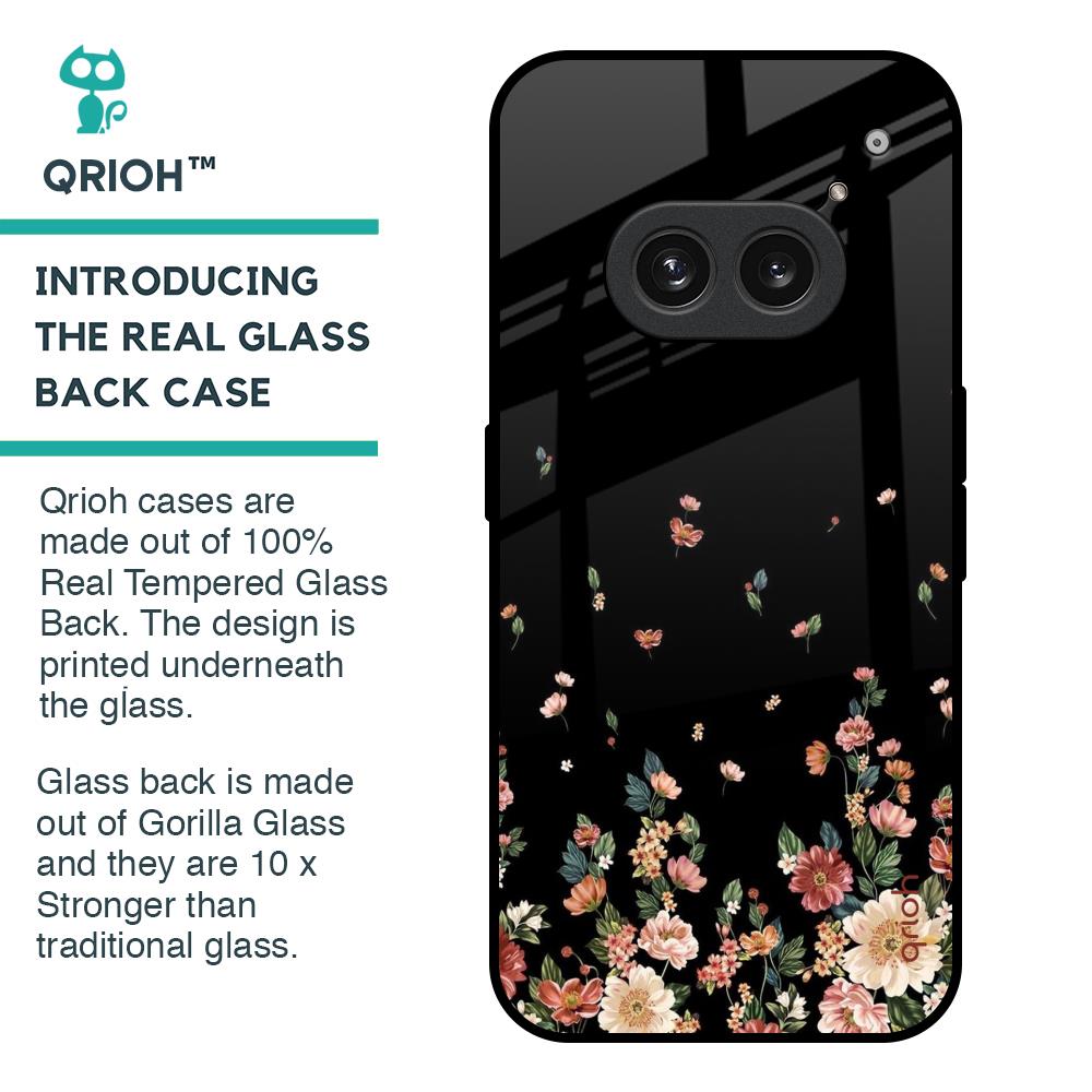 Floating Floral Print Glass Case for Nothing Phone 2a 5G
