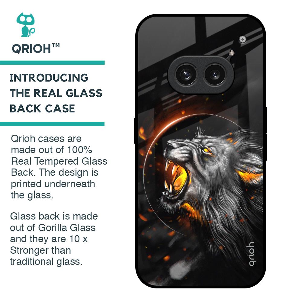 Aggressive Lion Glass Case for Nothing Phone 2a 5G
