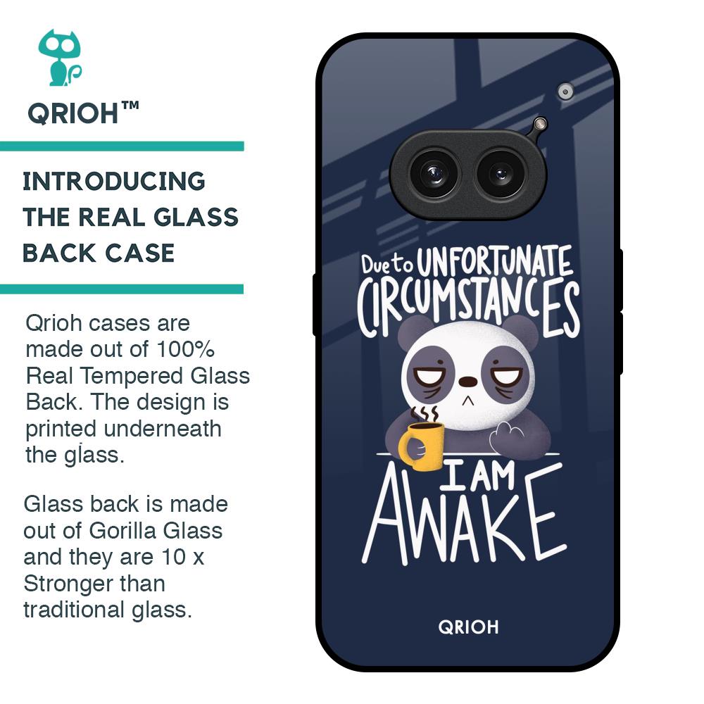Struggling Panda Glass Case for Nothing Phone 2a 5G