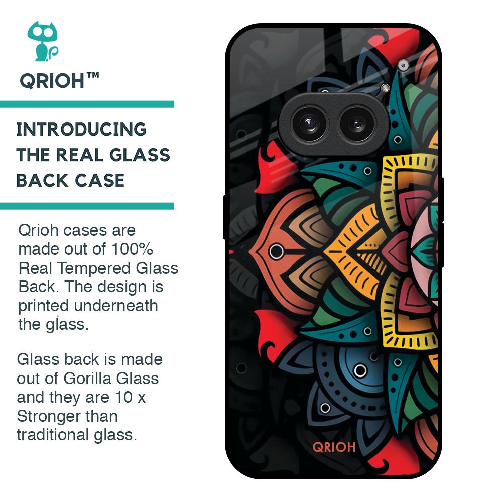 Retro Gorgeous Flower Glass Case for Nothing Phone 2a 5G