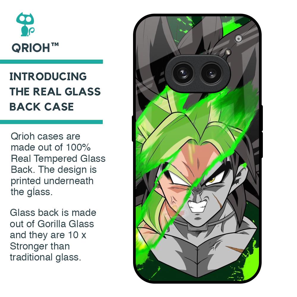 Anime Green Splash Glass Case for Nothing Phone 2a 5G