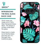 Tropical Leaves & Pink Flowers Glass Case for Nothing Phone 2a 5G