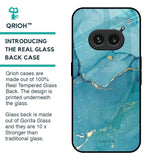 Blue Golden Glitter Glass Case for Nothing Phone 2a 5G