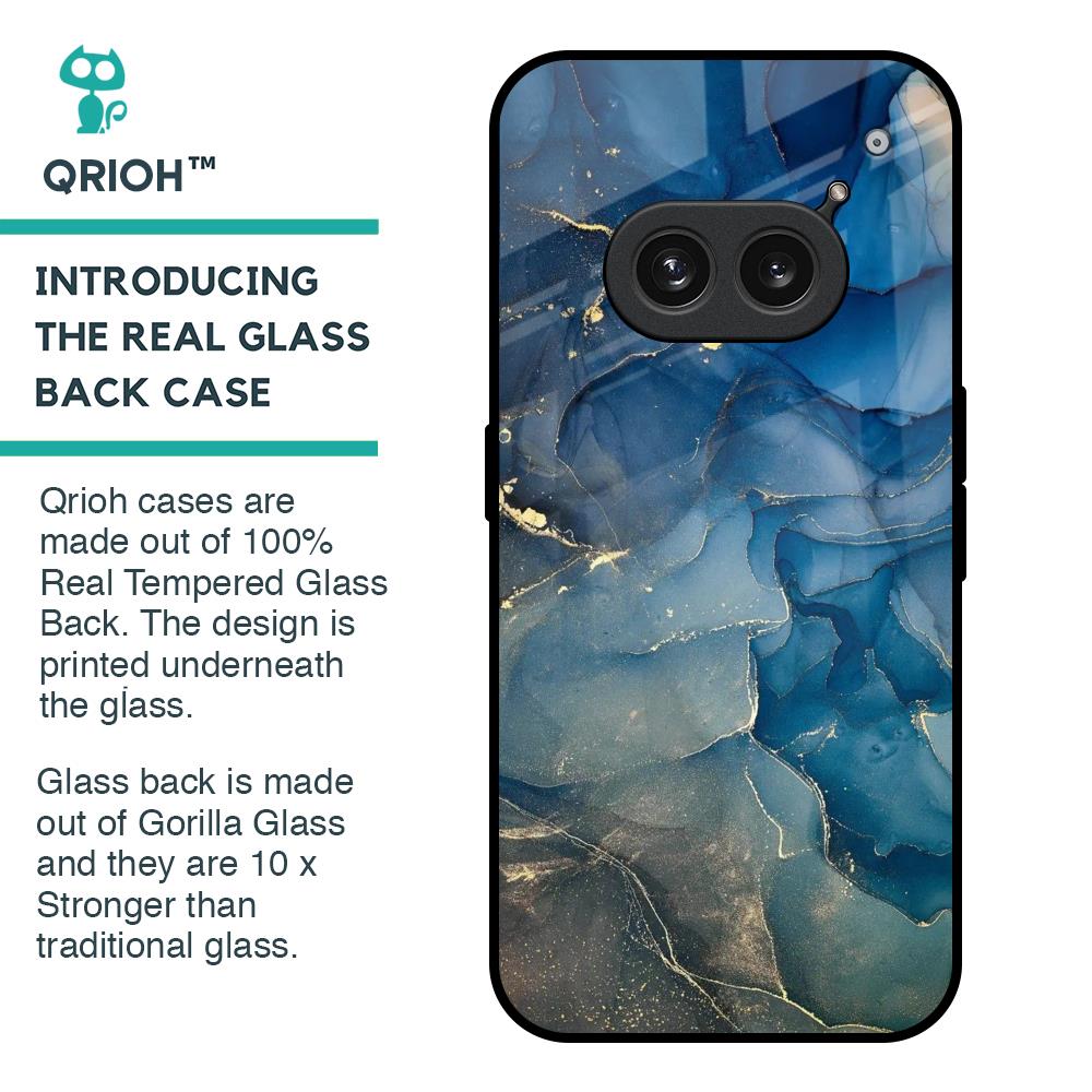 Blue Cool Marble Glass Case for Nothing Phone 2a 5G