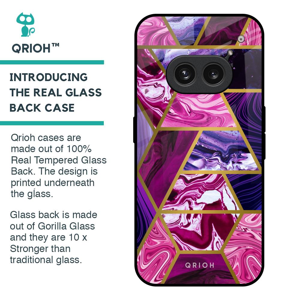 Electroplated Geometric Marble Glass Case for Nothing Phone 2a 5G