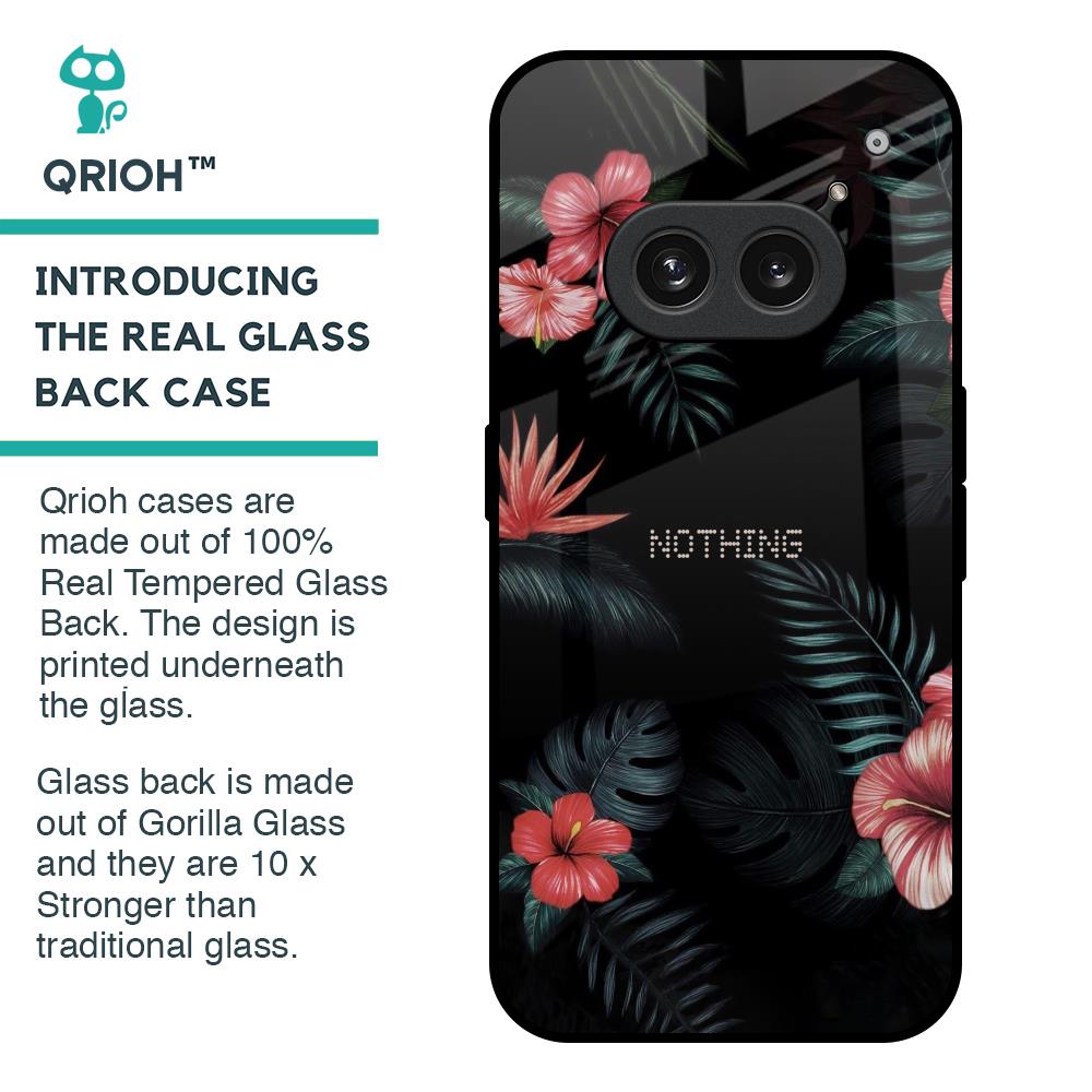 Tropical Art Flower Glass Case for Nothing Phone 2a 5G