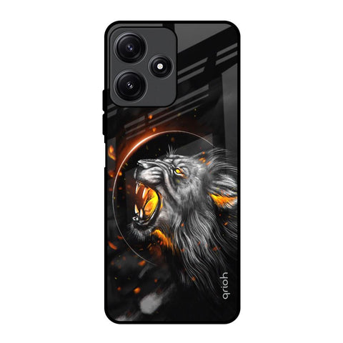Aggressive Lion Redmi 12 5G Glass Back Cover Online