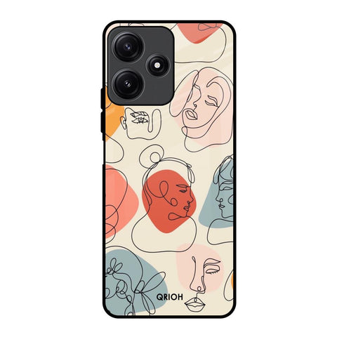 Abstract Faces Redmi 12 5G Glass Back Cover Online