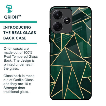 Abstract Green Glass Case For Redmi 12 5G