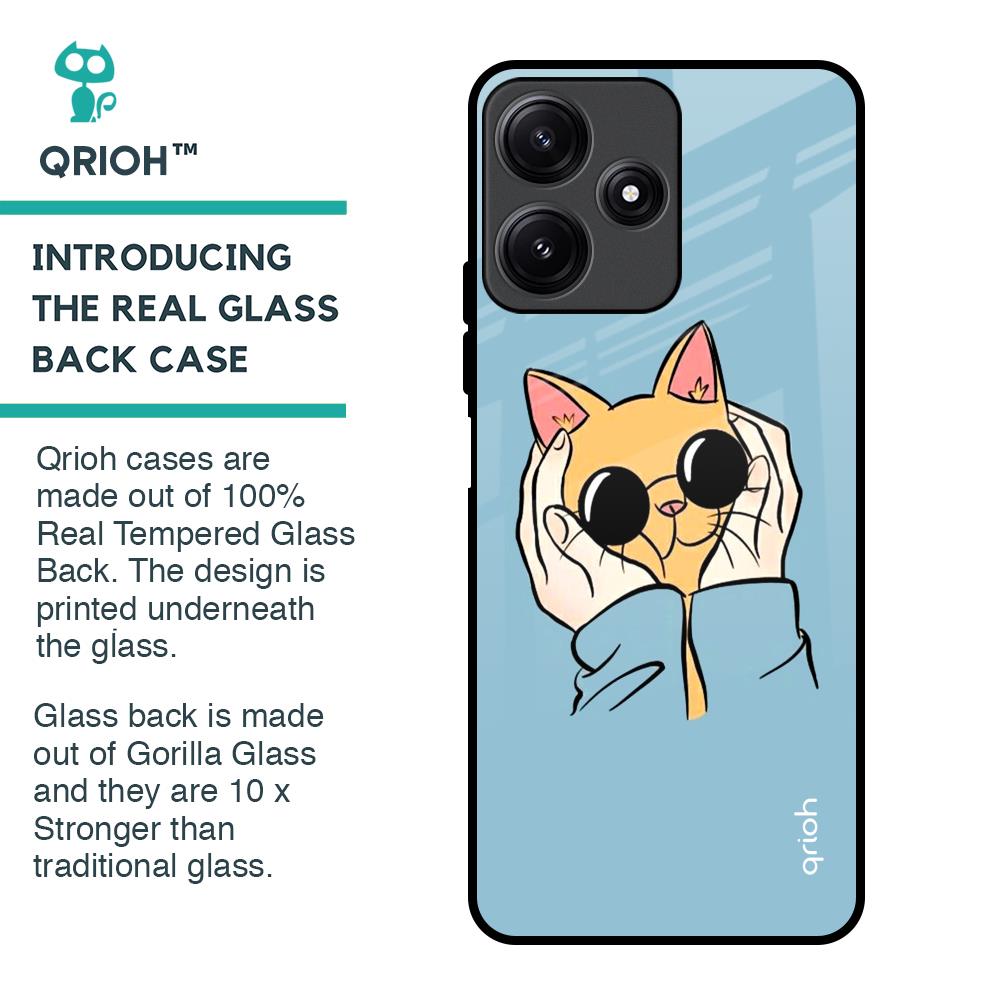 Adorable Cute Kitty Glass Case For Redmi 12 5G