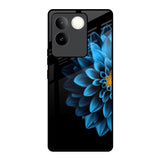 Half Blue Flower iQOO Z7 Pro 5G Glass Back Cover Online