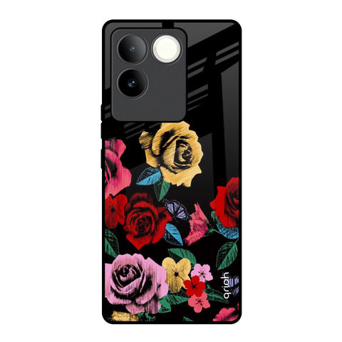 Floral Decorative iQOO Z7 Pro 5G Glass Back Cover Online