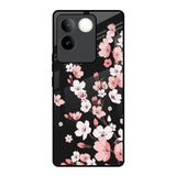 Black Cherry Blossom iQOO Z7 Pro 5G Glass Back Cover Online