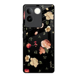 Black Spring Floral iQOO Z7 Pro 5G Glass Back Cover Online