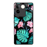 Tropical Leaves & Pink Flowers iQOO Z7 Pro 5G Glass Back Cover Online