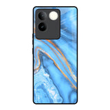 Vibrant Blue Marble iQOO Z7 Pro 5G Glass Back Cover Online