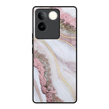 Pink & Gold Gllitter Marble iQOO Z7 Pro 5G Glass Back Cover Online
