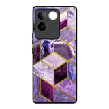 Purple Rhombus Marble iQOO Z7 Pro 5G Glass Back Cover Online