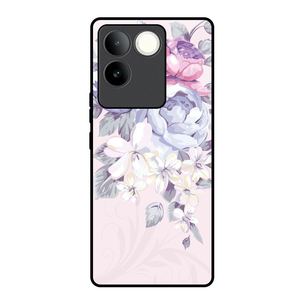 Elegant Floral iQOO Z7 Pro 5G Glass Back Cover Online